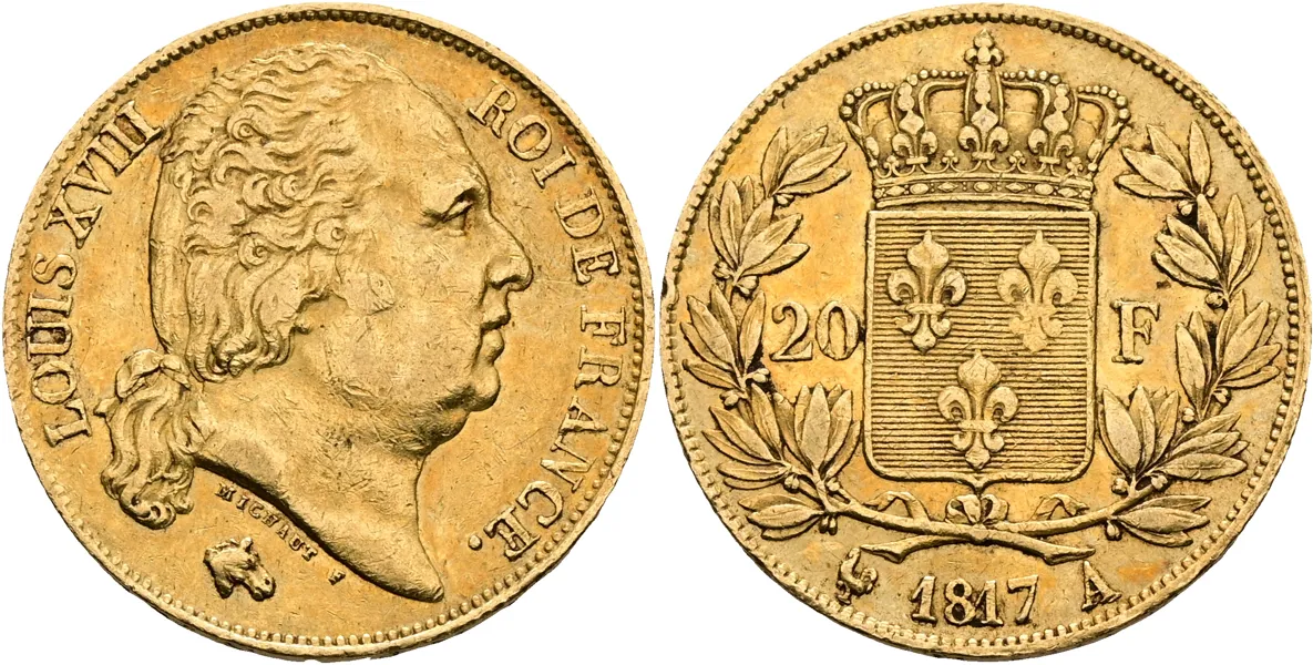 FRANKRIKE / FRANCE. 20 francs 1817