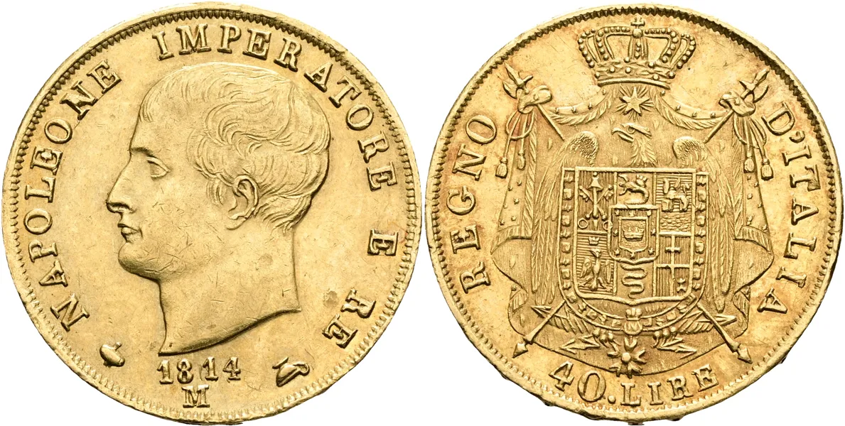 ITALIEN / ITALY. 40 lire 1814