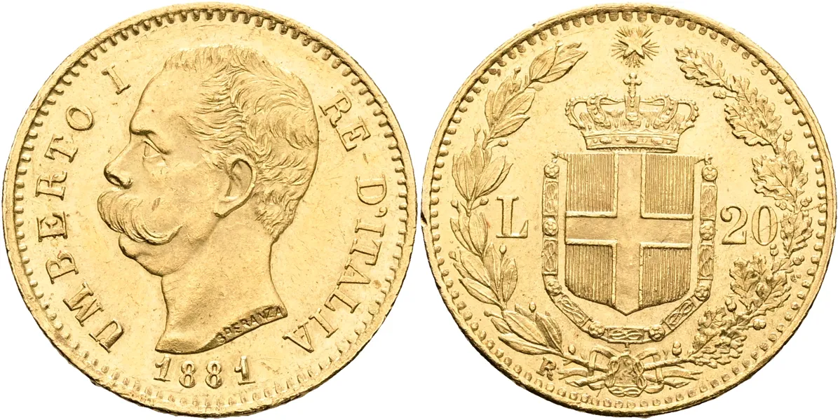 ITALIEN / ITALY. 20 lire 1881