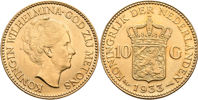 NEDERLÄNDERNA / THE NETHERLANDS. 10 gulden 1933