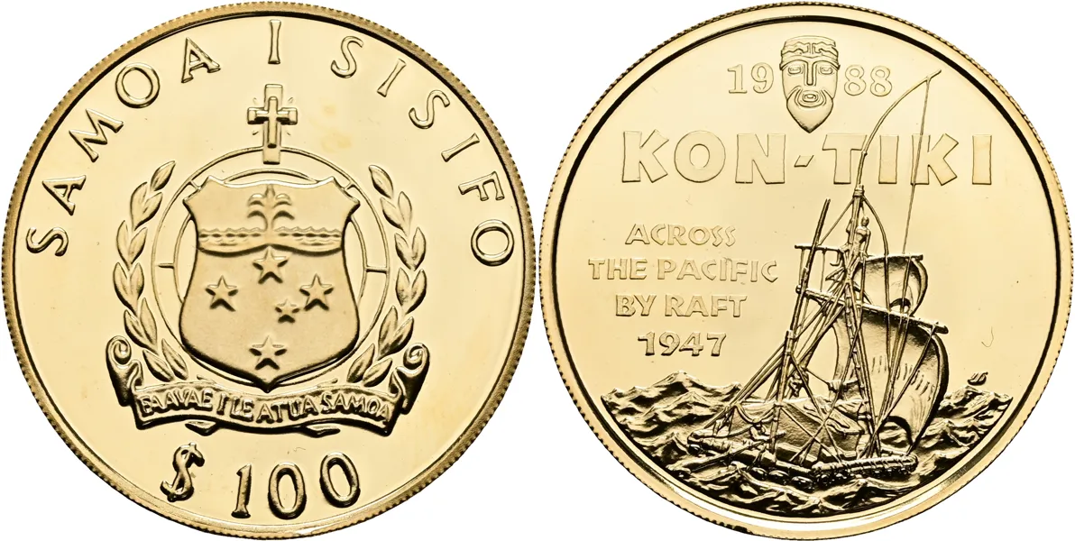 SAMOA. 100 dollars 1988