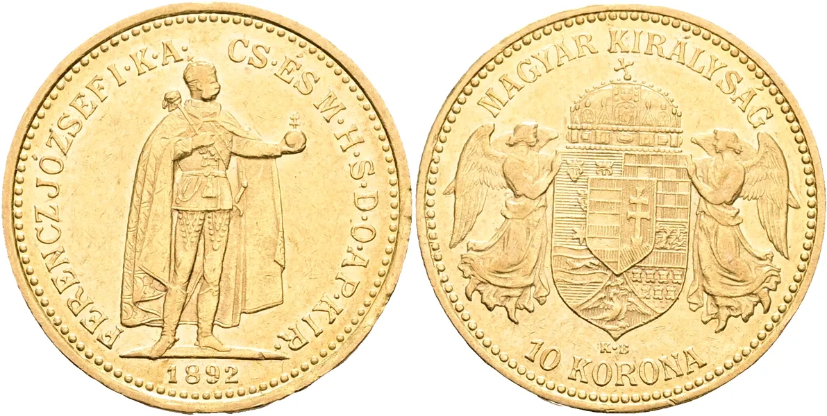 UNGERN / HUNGARY. 10 korona 1892