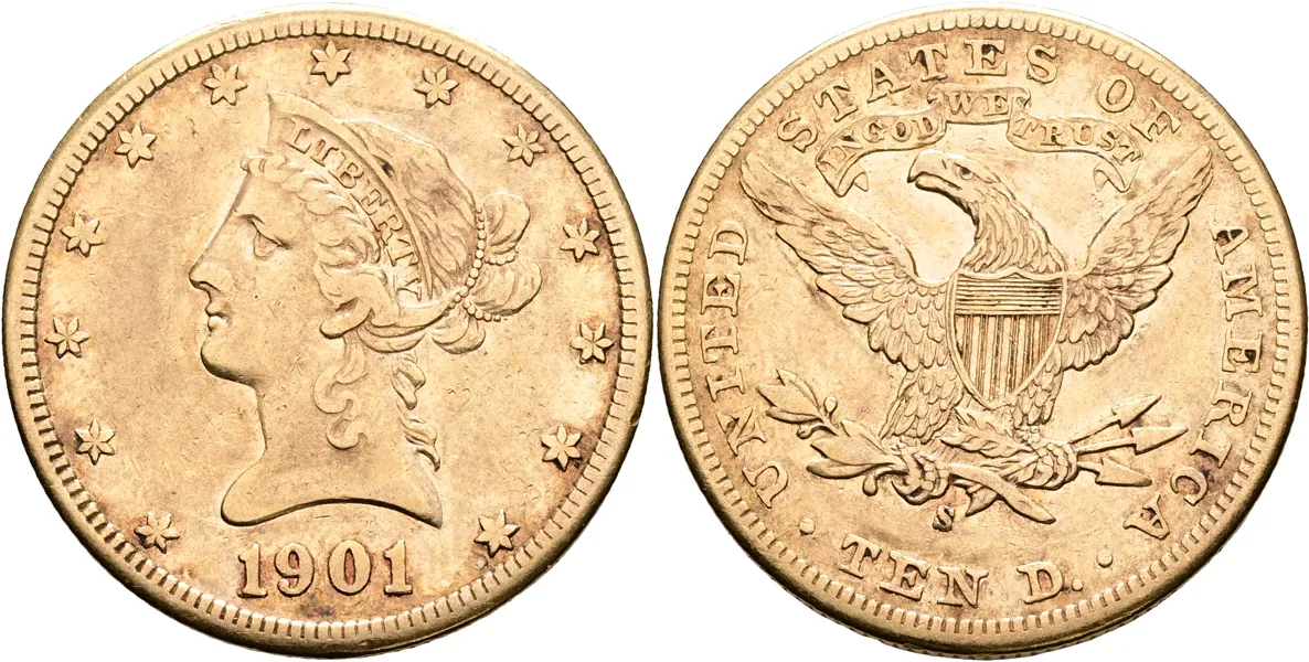 USA. 10 dollars 1901