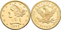 USA. 5 dollars 1893