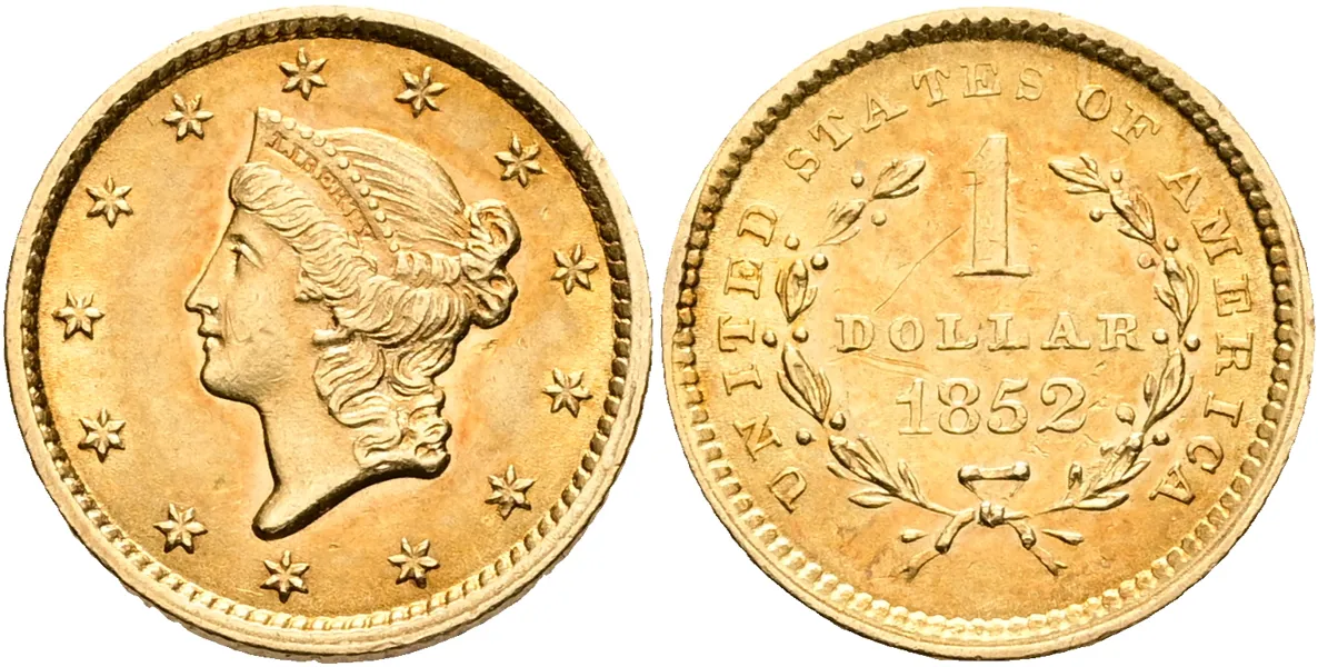 USA. Dollar 1852