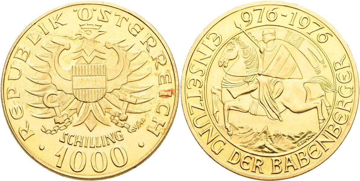 ÖSTERRIKE / AUSTRIA. 1000 schilling 1976