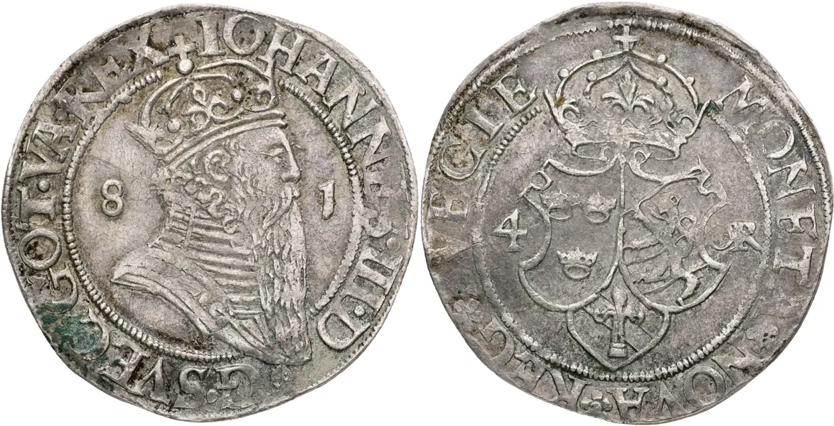 JOHAN III (1568-1592). 4 öre 1581