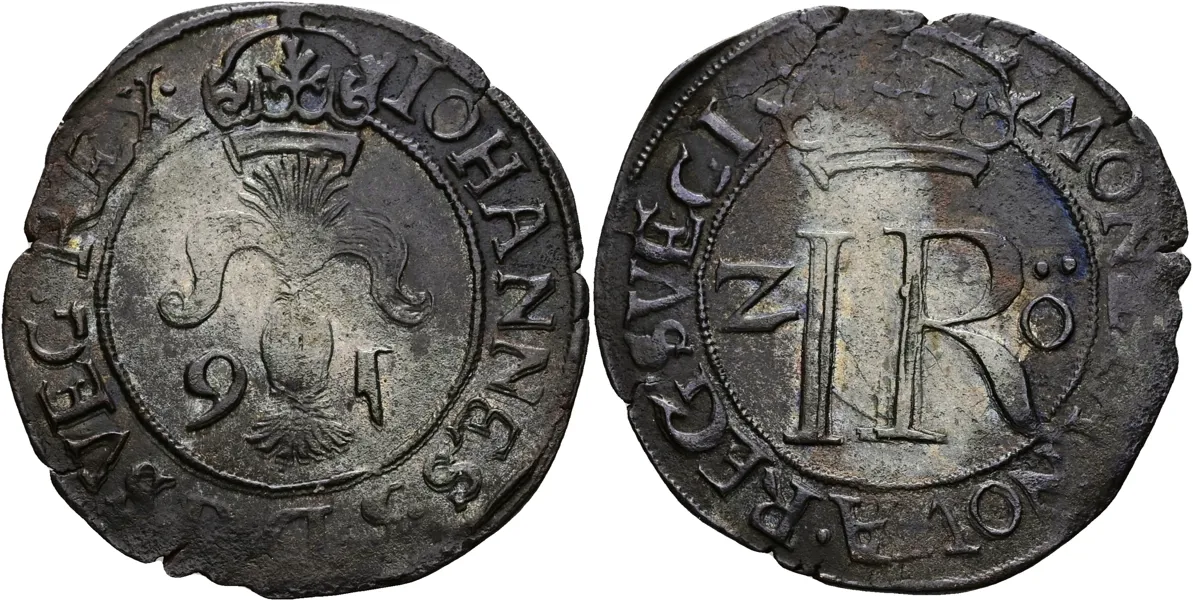 JOHAN III (1568-1592). 2 öre 1591