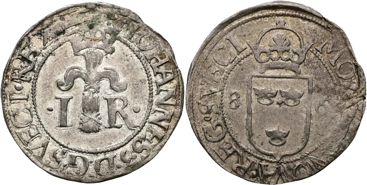 JOHAN III (1568-1592). 1/2 öre 1586