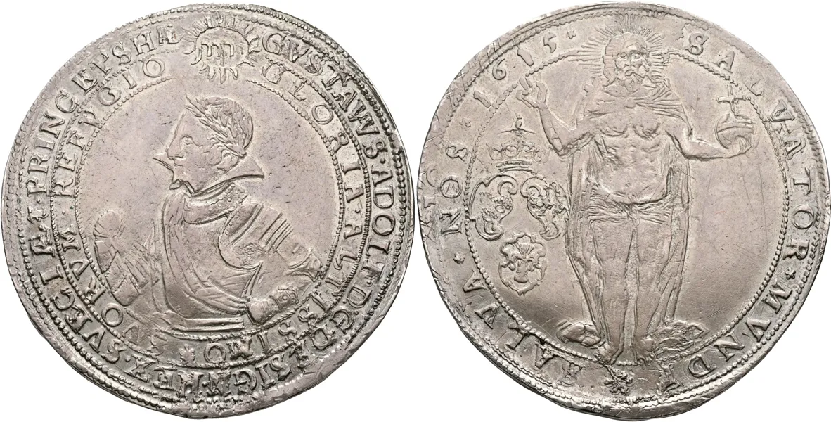 GUSTAV II ADOLF (1611-1632). Riksdaler 1615