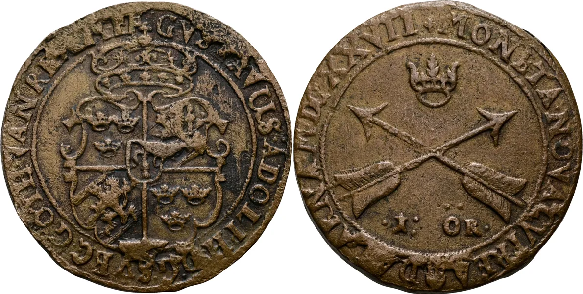 GUSTAV II ADOLF (1611-1632). Öre 1627