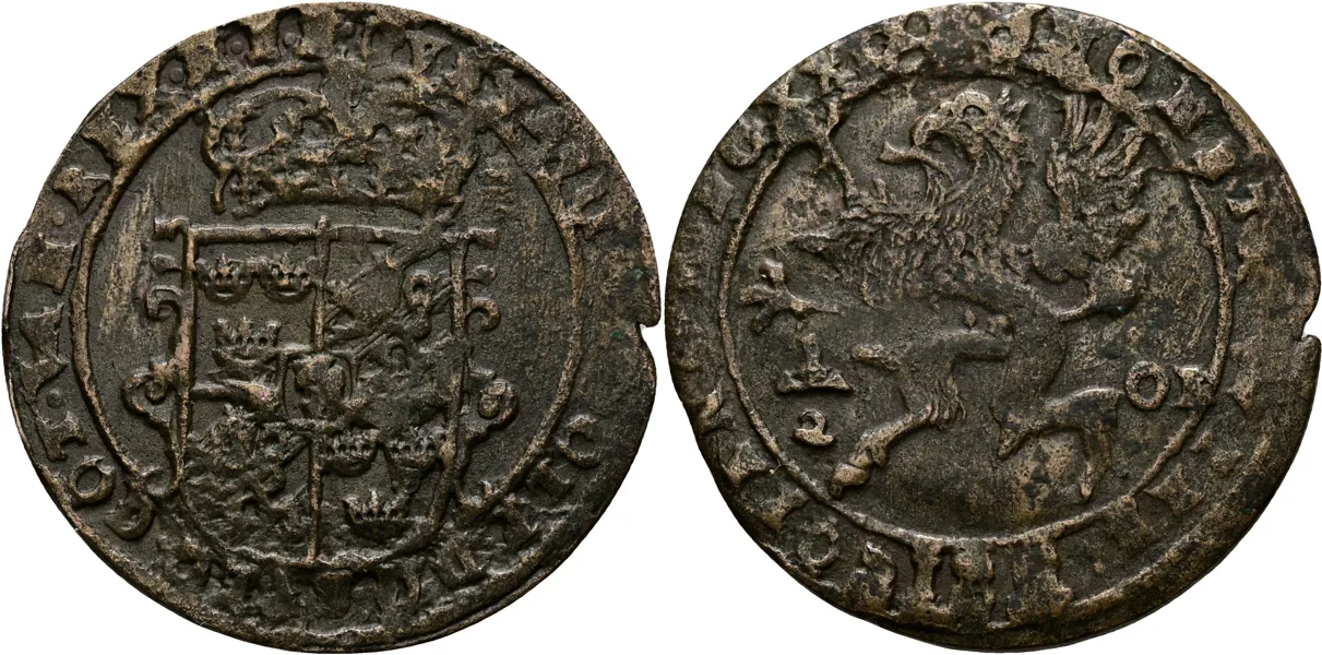 GUSTAV II ADOLF (1611-1632). 1/2 öre 1629