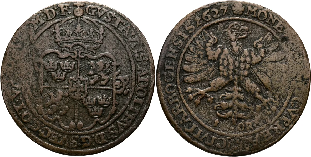 GUSTAV II ADOLF (1611-1632). Öre 1627
