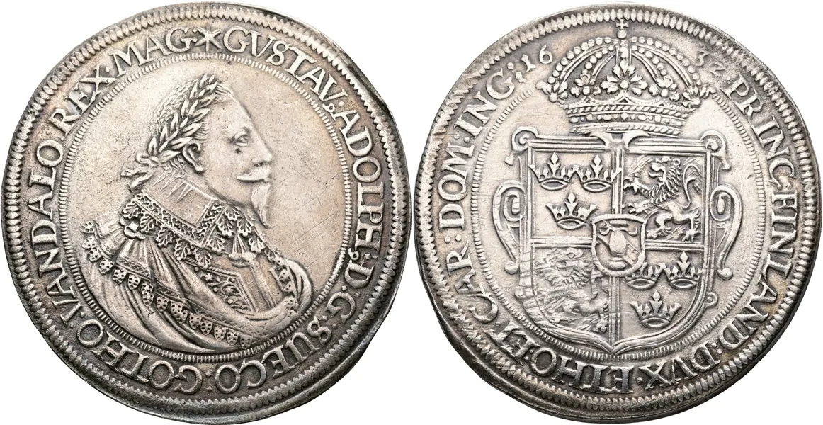 GUSTAV II ADOLF (1611-1632). Taler 1632.