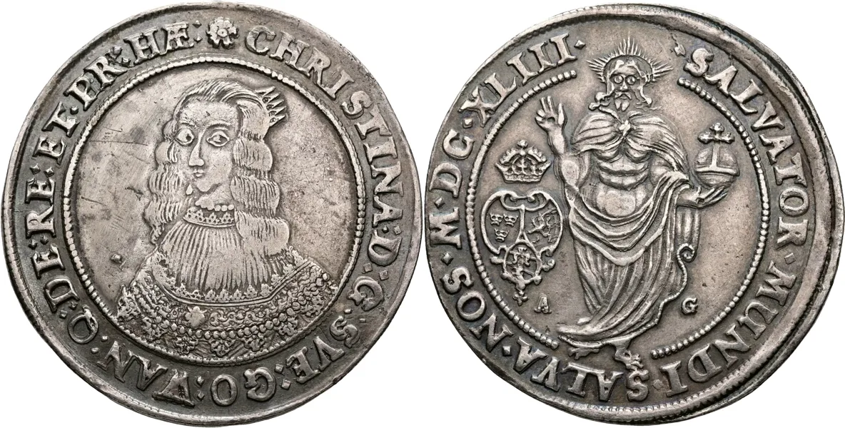 KRISTINA (1632-1654). Riksdaler 1643