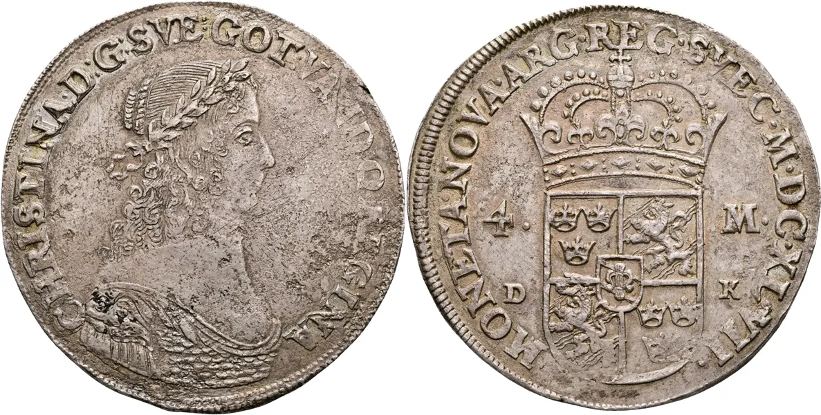 KRISTINA (1632-1654). 4 mark 1647
