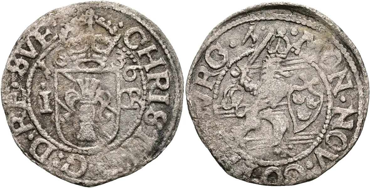 KRISTINA (1632-1654). Öre 1636