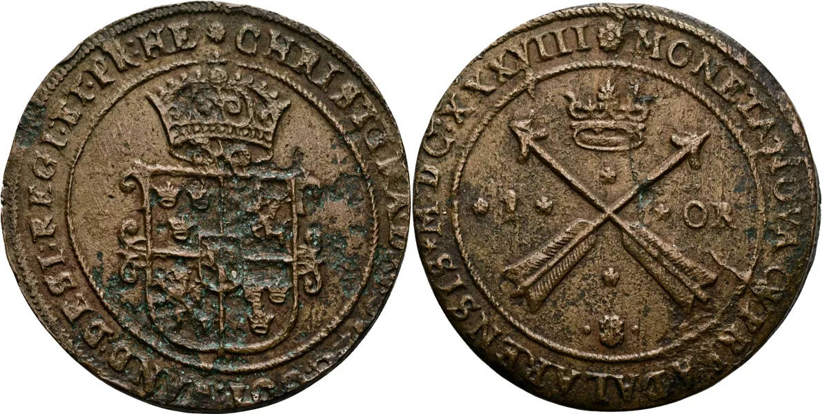 KRISTINA (1632-1654). Öre 1638