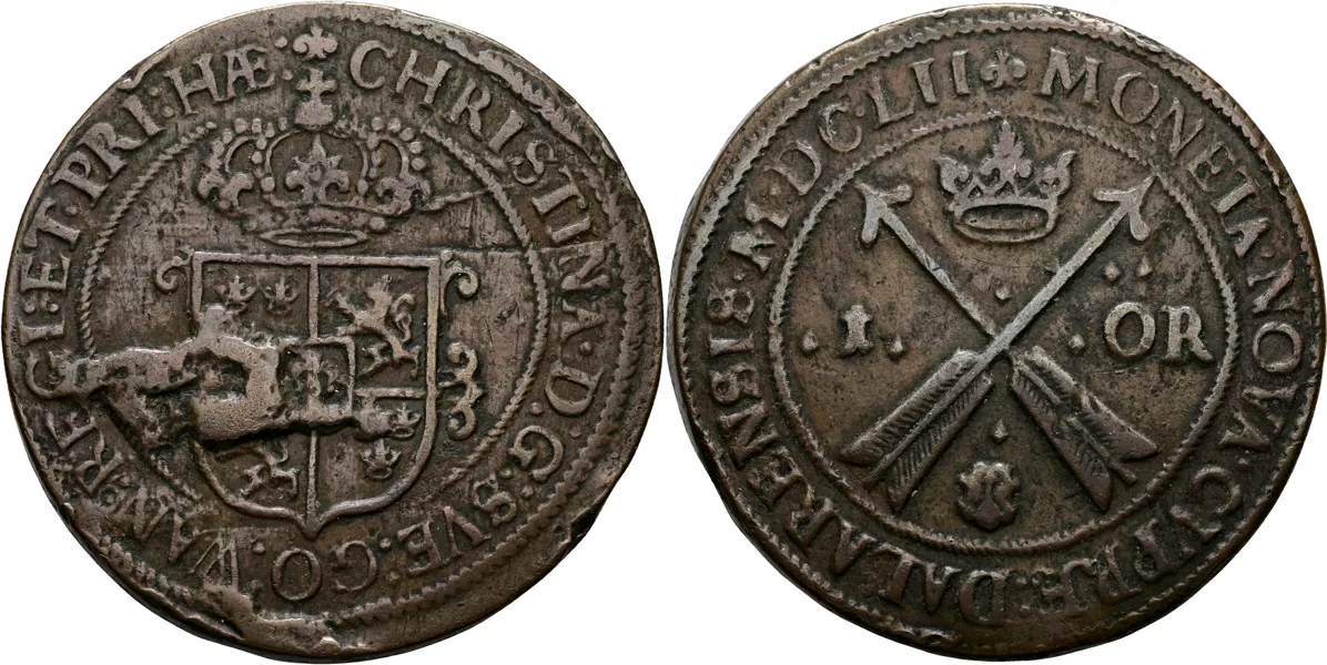 KRISTINA (1632-1654). Öre 1652