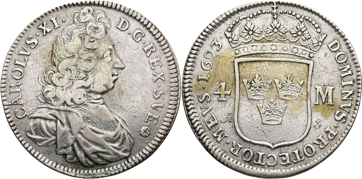 KARL XI (1660-1697). 4 mark 1693
