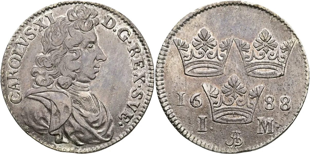 KARL XI (1660-1697). Mark 1688