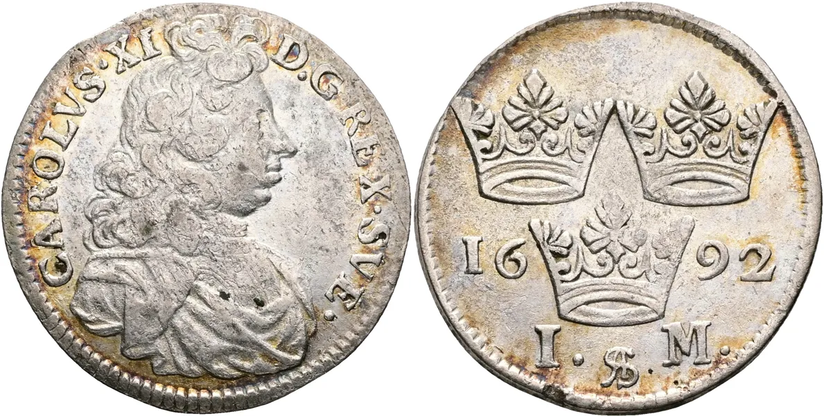 KARL XI (1660-1697). Mark 1692