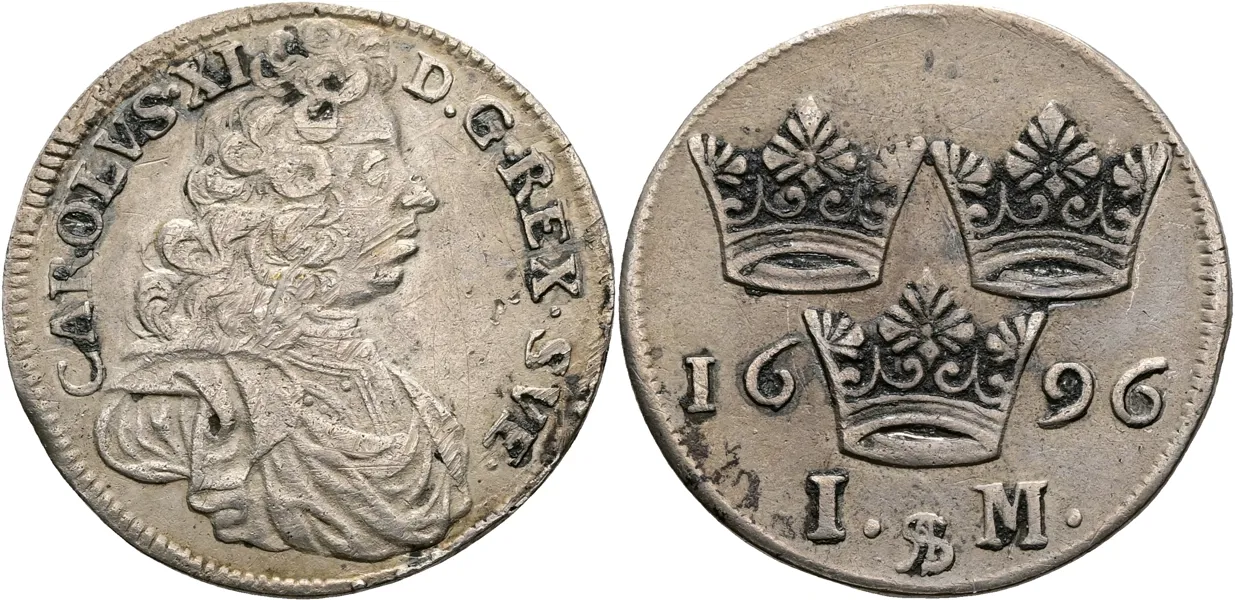 KARL XI (1660-1697). Mark 1696