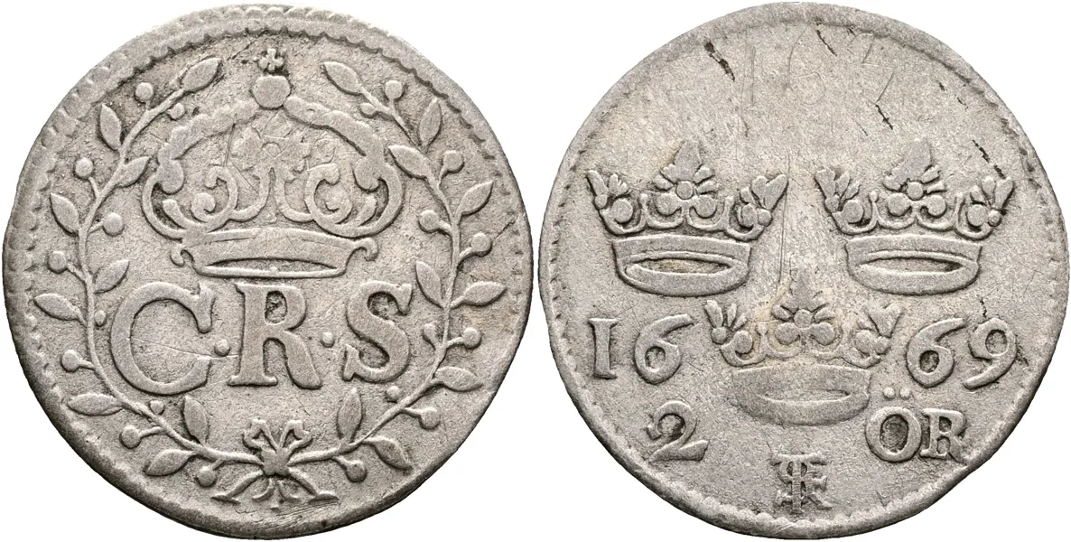 KARL XI (1660-1697). 2 öre 1669