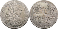KARL XII (1697-1718). Mark 1703