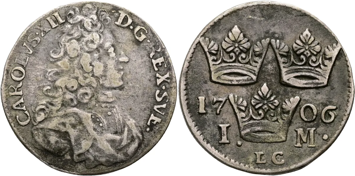 KARL XII (1697-1718). Mark 1706