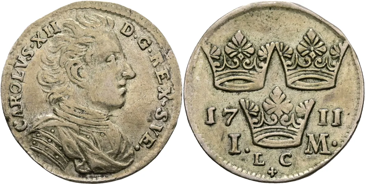 KARL XII (1697-1718). Mark 1711