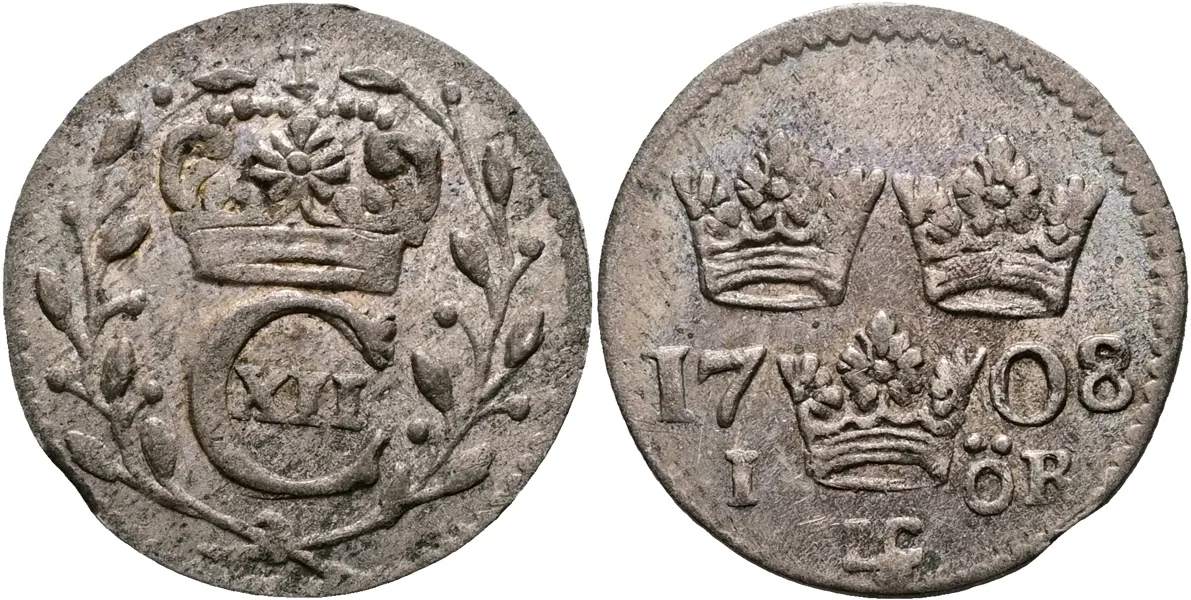 KARL XII (1697-1718). Öre 1708