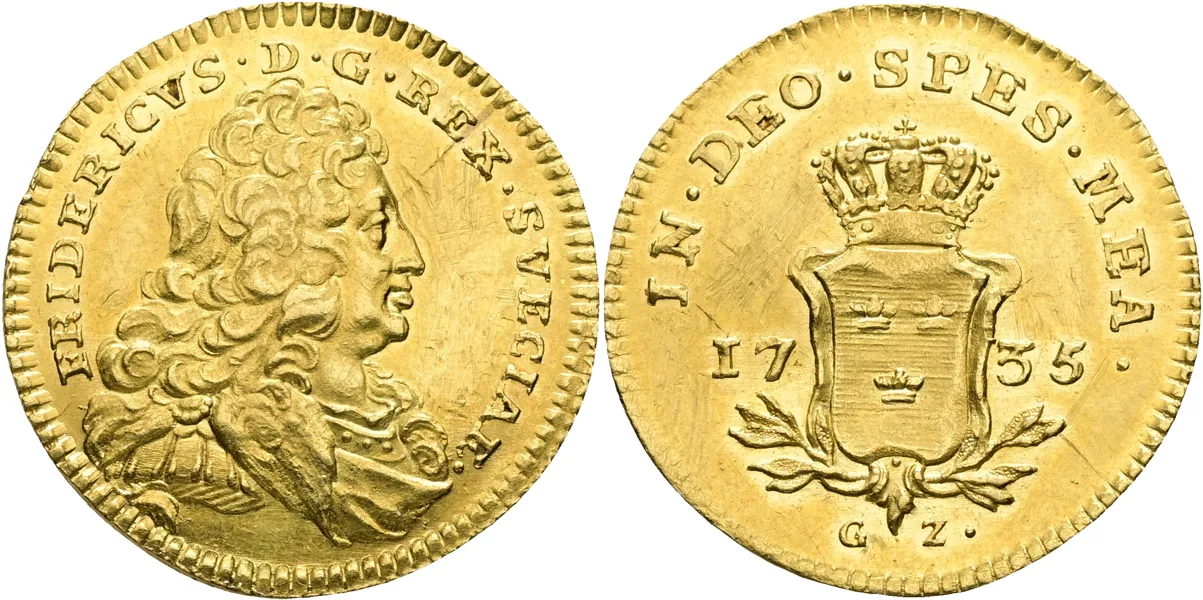 FREDRIK (1720-1751). Dukat 1735