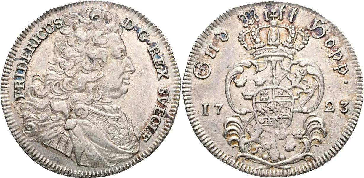FREDRIK (1720-1751). 1/4 riksdaler 1723