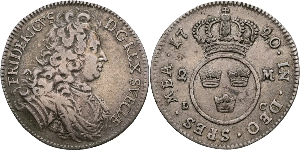 FREDRIK (1720-1751). 2 mark 1720