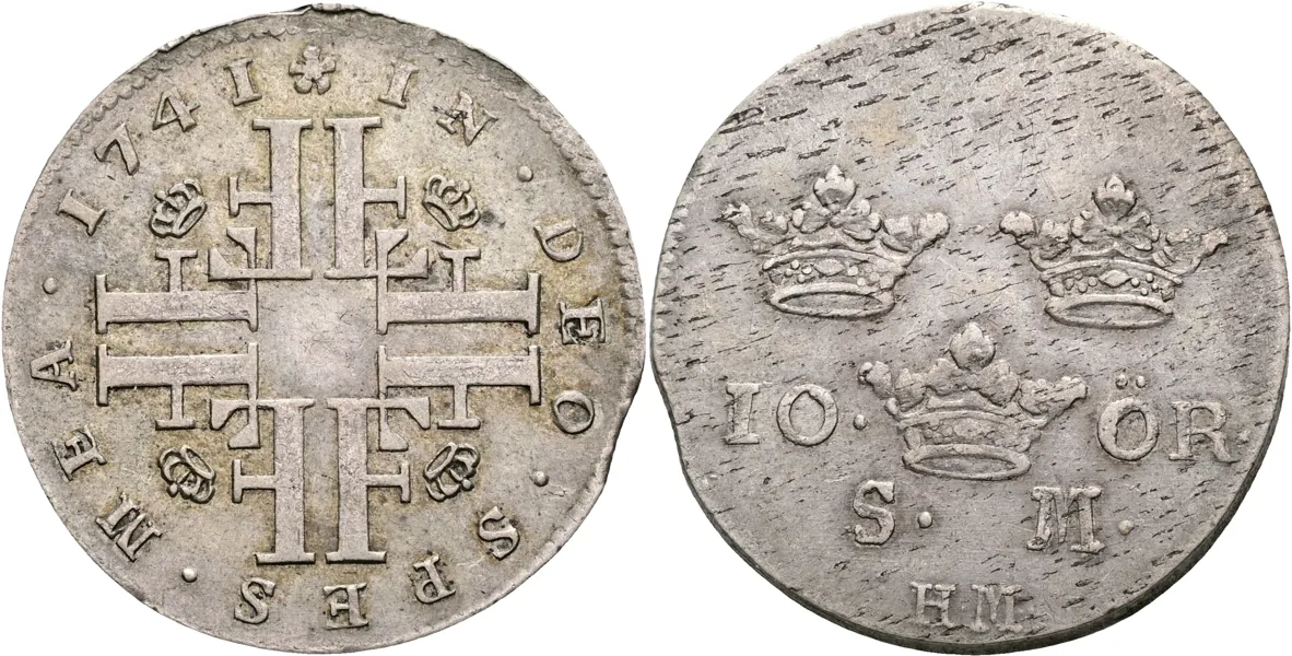 FREDRIK (1720-1751). 10 öre 1741
