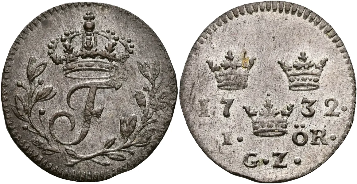 FREDRIK (1720-1751). Öre 1732