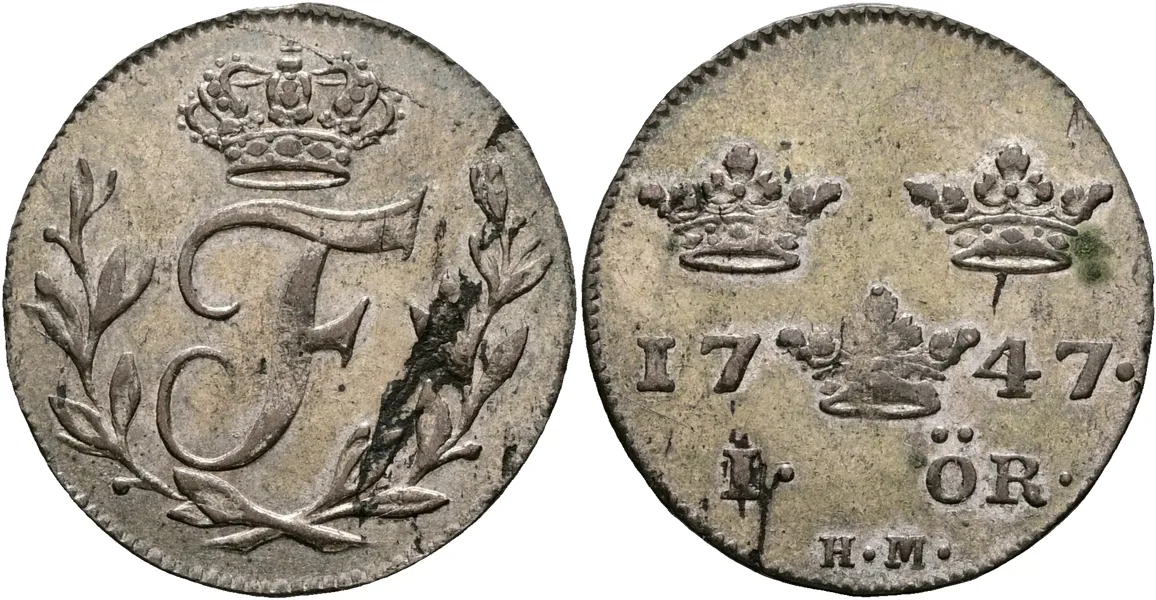FREDRIK (1720-1751). Öre 1747