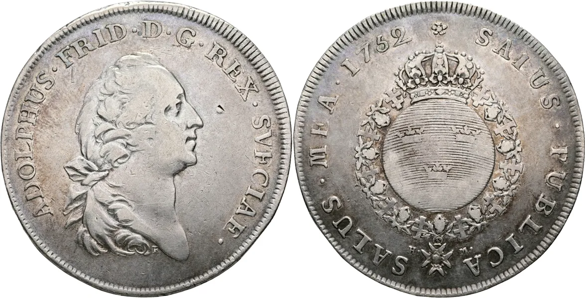 ADOLF FREDRIK (1751-1771). Riksdaler 1752