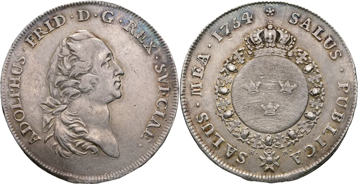 ADOLF FREDRIK (1751-1771). Riksdaler 1754