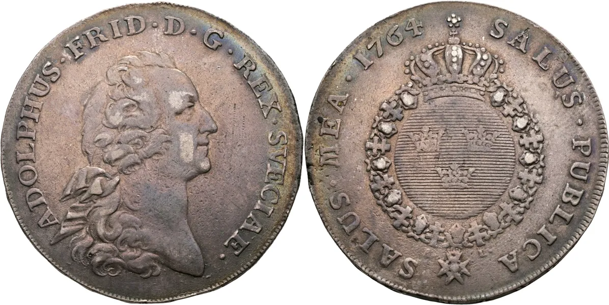 ADOLF FREDRIK (1751-1771). Riksdaler 1764