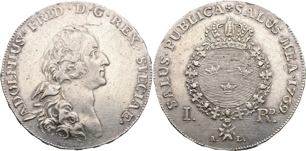 ADOLF FREDRIK (1751-1771). Riksdaler 1769