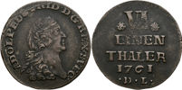 ADOLF FREDRIK (1751-1771). 1/6 taler 1761