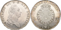 GUSTAV III (1771-1792). Riksdaler 1780