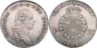 GUSTAV III (1771-1792). Riksdaler 1782