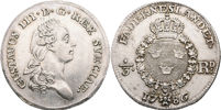 GUSTAV III (1771-1792). 1/3 riksdaler 1786