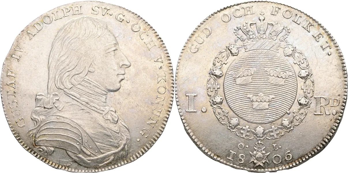 GUSTAV IV ADOLF (1792-1809). Riksdaler 1806