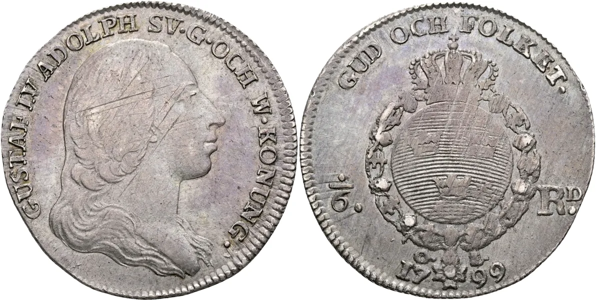GUSTAV IV ADOLF (1792-1809). 1/6 riksdaler 1799