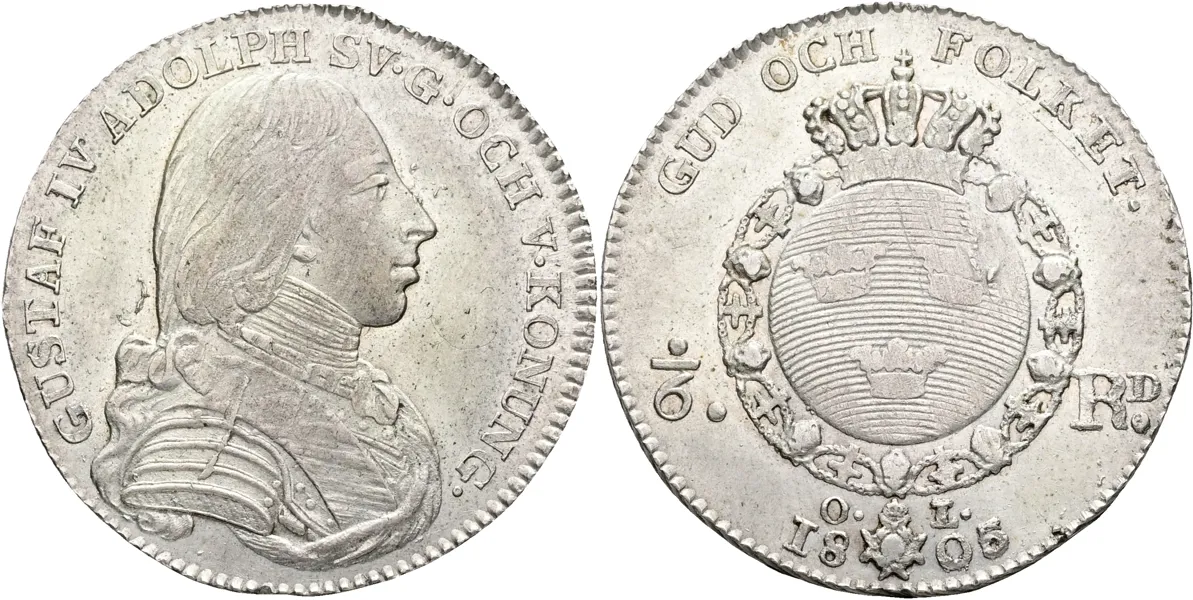 GUSTAV IV ADOLF (1792-1809). 1/6 riksdaler 1805
