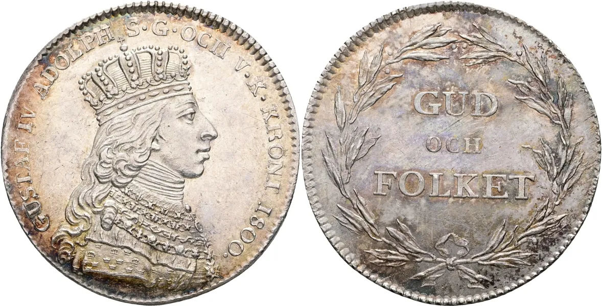 GUSTAV IV ADOLF (1792-1809). Kastmynt